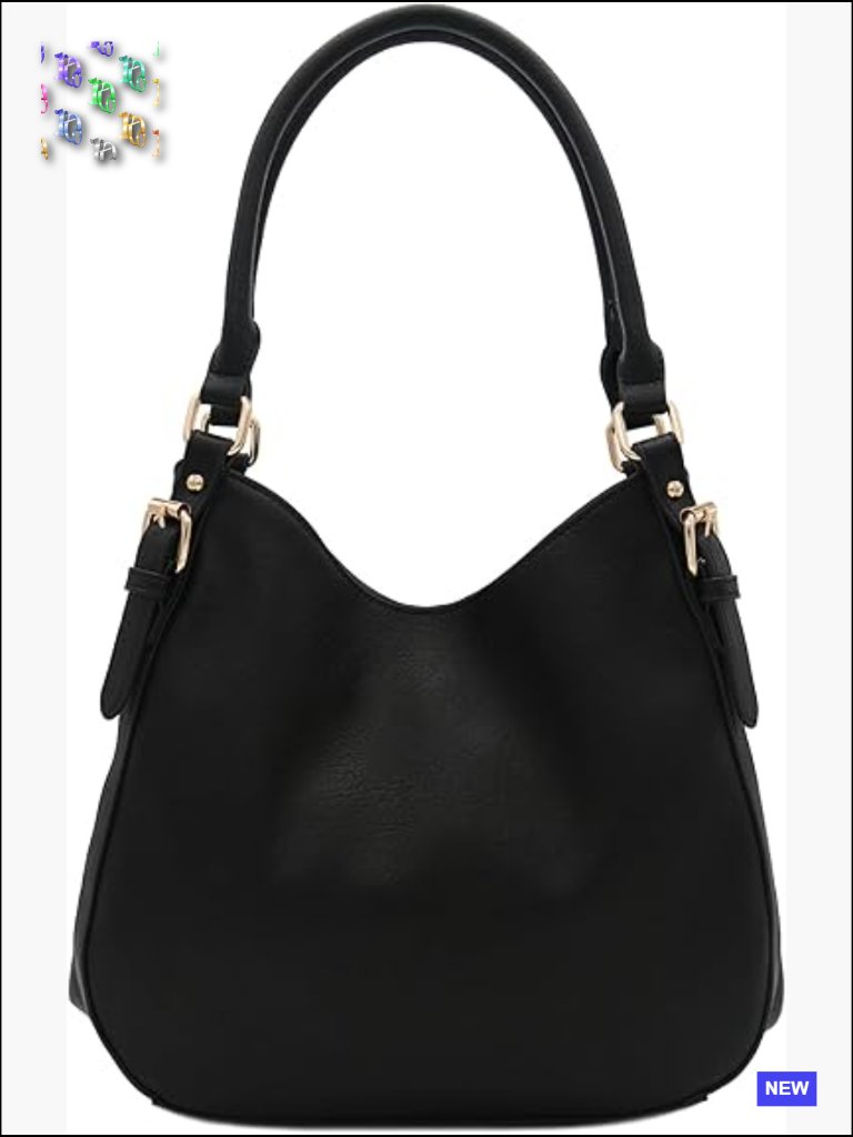 Lightweight Faux Leather Medium Hobo Bag 3 Compartment Top Handle Everyday Chic
